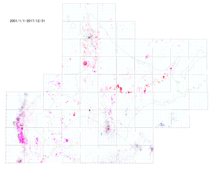 震央分布図（北海道）